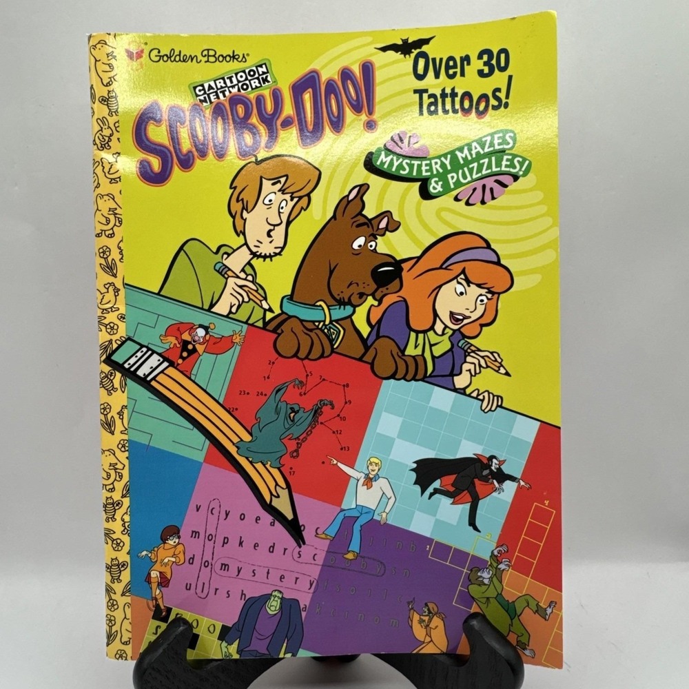 New 2001 Scooby Doo Mystery Mazes and Puzzles Golden Books 30 Tattoos